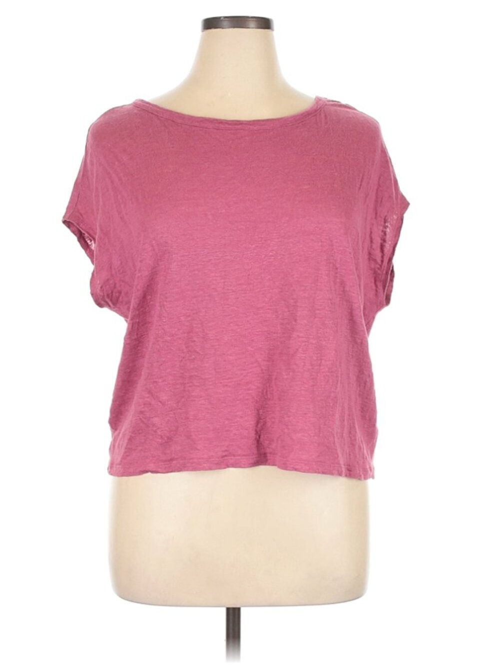 Rachel Zoe Short Sleeve T-Shirt In Raspberry 100% Linen - Size XL